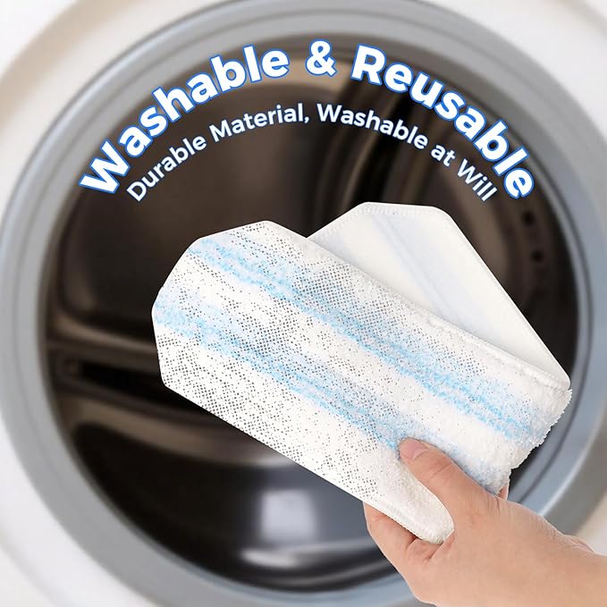 wlich Mop Refills Compatible with O-Cedar H2prO Flat Mop System, 4 Pack Microfiber Mop Replacement Pads | Machine Washable & Reusable | 16 Inch | Designed for Hardwood Tile Laminate Floors
