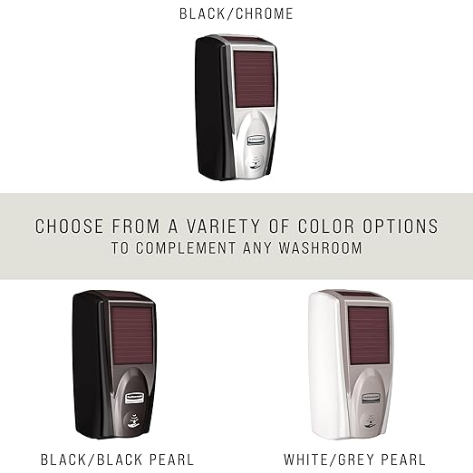 Rubbermaid Commercial Products AutoFoam LumeCel Hand Soap & Sanitizer Dispenser, Black/Black Pearl, Battery Free, Powered by Indoor Light, Touchless, Wall Mount, for Restrooms in Offices