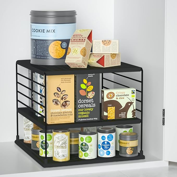 Adjustable Pantry Organizers and Storage, Steel Wire & Plastic Saran Wrap Holder