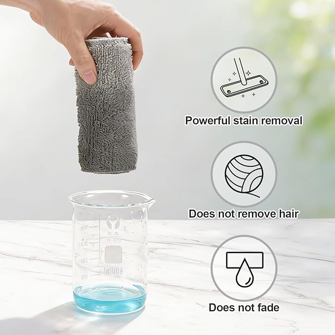 HOMEE Reusable Microfiber Mop Pads, 6 Pack 18"x 6" Mop Head Replacement, Wet/Dry Home & Commercial Cleaning Scrubbing Floor Pad - Grey
