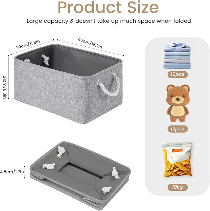 Large Storage Baskets- 15.7x11.8x8.26 inch Storage Bins for Shelves and Closet Organizing
