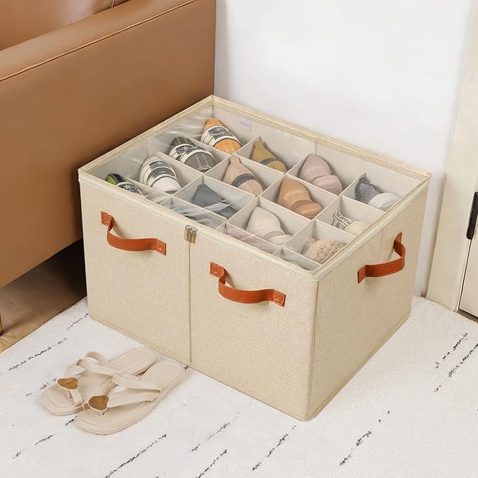 HOME Shoe Organizer for Closet 2 Pack, Fits 32 Pairs TP12J