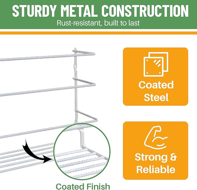 Kitchen Wrap Organizer, 2 Pack, Hold up to 4 Plastic, Foil, Plastic Coated Metal