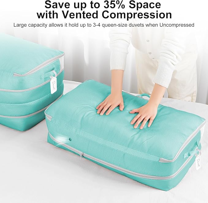 Comforter Storage Bag - Large Capacity Bedding Storage Bags Ultra Space Saving Self Compression Organizer