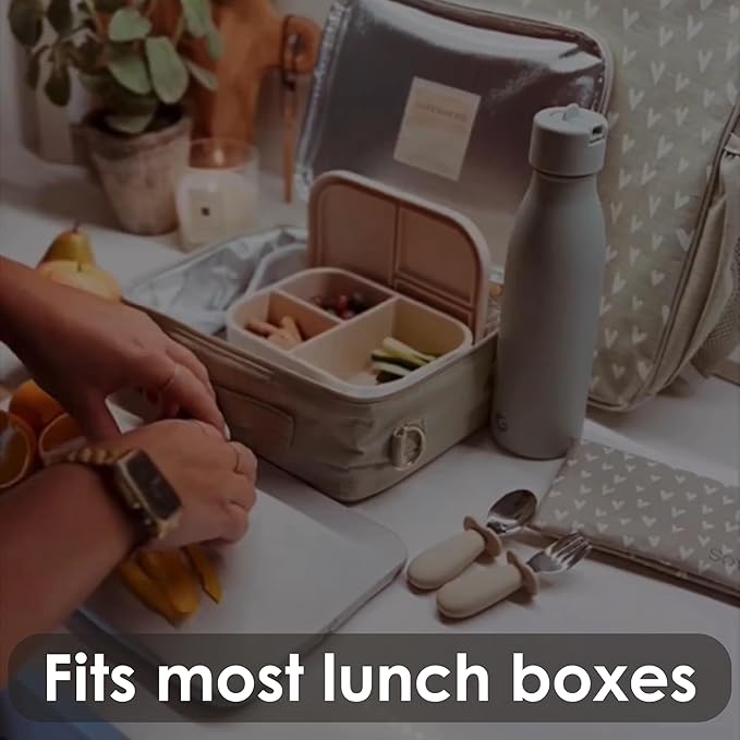 Ali+Oli Silicone Bento Box (Blush) Lunch Box for Kids, Toddlers, Preschoolers & Adults | BPA-Free and Spill-Proof | Ideal for School, and On-the-Go Meals| Perfect for Lunch, Snacks, and Meals
