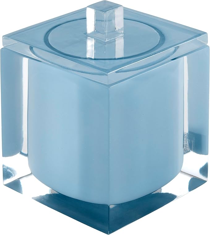 Izod - Covered Jar, Multipurpose Countertop Accessories, Durable Resin Organizer, Dorm Room Essentials, Sleek Modern Home Decor (Marina Collection, Blue)