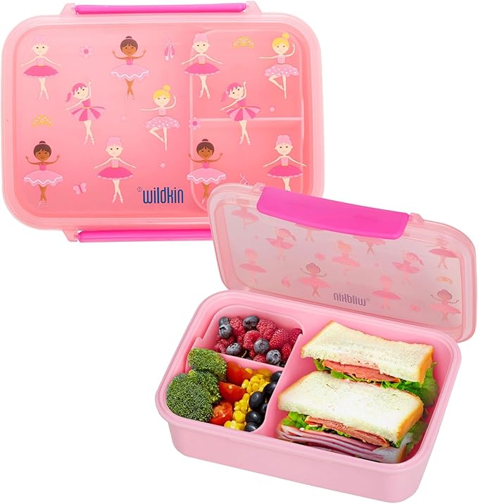 Wildkin Reusable Food Container for Kids – Airtight, Leak Resistant, Dishwasher Safe - Ballerina