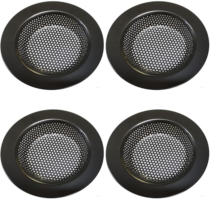 Drain Hair Catcher,Drain Stoper,Shower Drain Cover for Bathtub, Kitchen Sink Strainer, Stainless Steel Bathroom Sink, Drain Stopper with (4 PCS,Black,2.7 in)