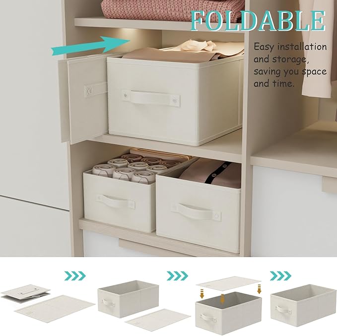 Storage Bins, 3 Pack Foldable Cloth Basket, XSNY11BES-3