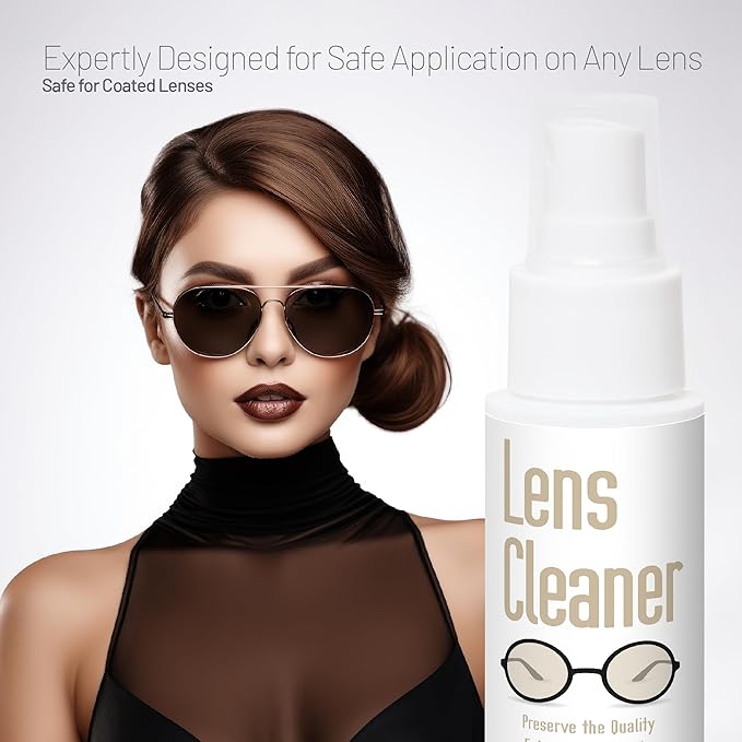invera Eyeglass Cleaner Spray with Microfiber Cloth Kit, Lens Cleaner for Eyeglasses, Sunglasses, Camera Lenses & Electronic Screens, Gentle, Odor-Free, Compact 1.7 fl oz Lens Cleaner Spray