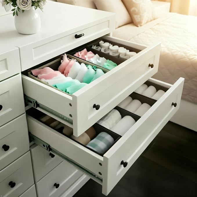 Sock Drawer Organizer 3 Pack, Gray