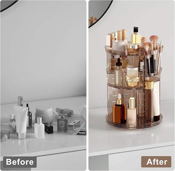 Rotating Makeup Organizer Countertop