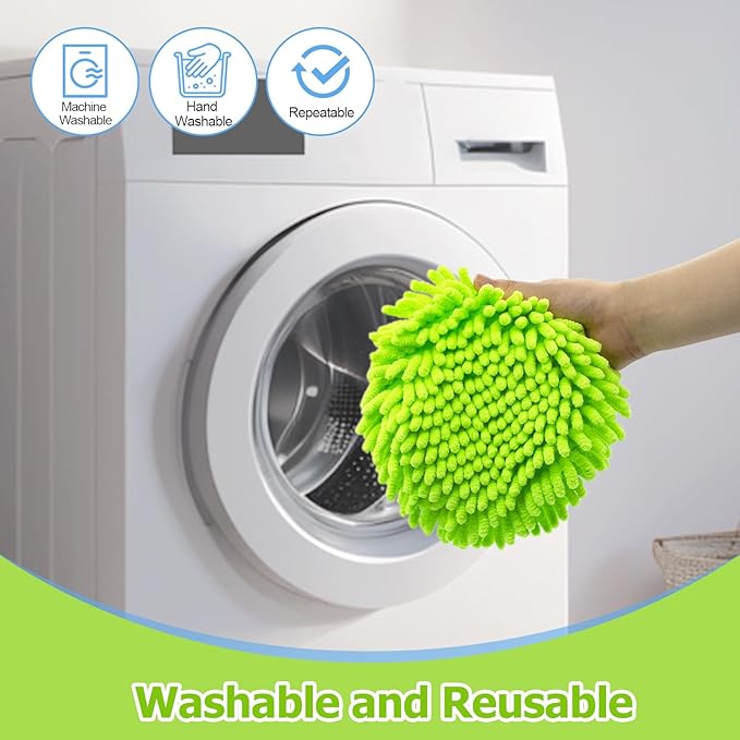 Mop Heads Replacements Compatible with O-cedar Easy Wring 1-Tank System,Mop Replace Head for Dry/Wet Use,4 Pack Reusable Spin Mop Replacement Head,Washable Chenille Dust Mop Refills for Floor Cleaning