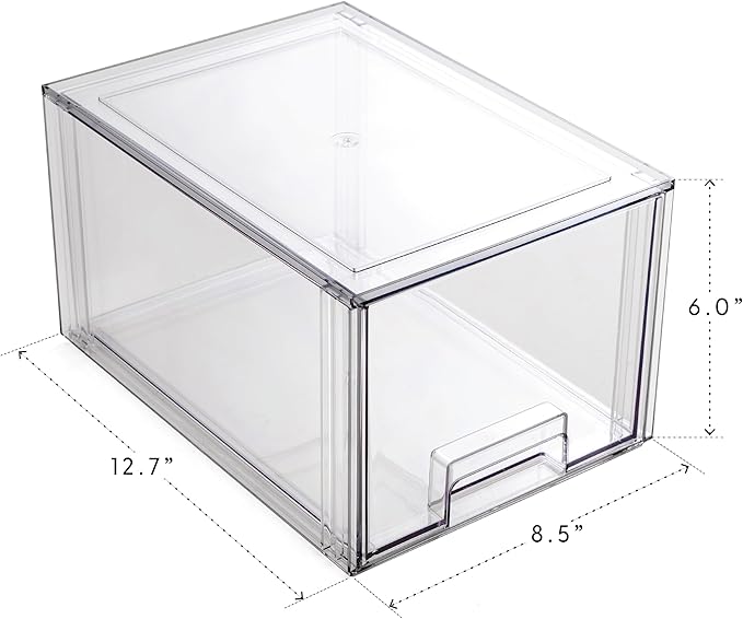Stackable Storage Drawers, Tall Small, Clear, THE CRATE COLLECTION