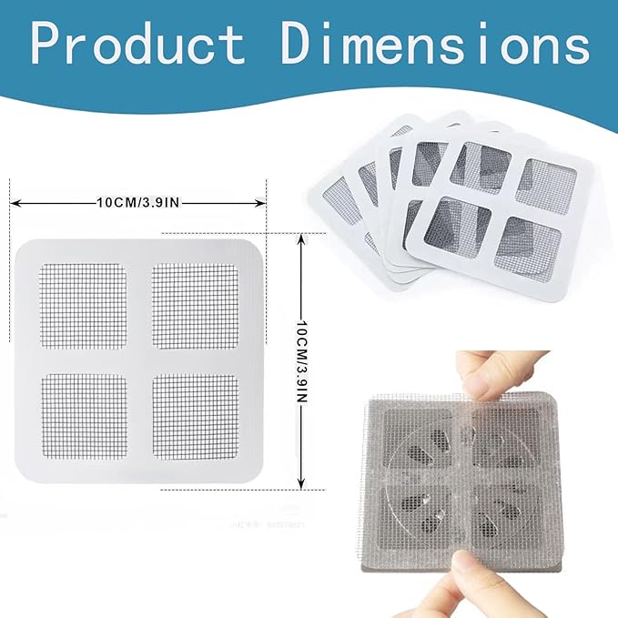 Disposable Hair Catcher Shower Drain Cover Bathroom Strainer Stickers Dog Hair Catcher Cover for Showers bathtubs，mesh Filter Sink Strainer Stickers