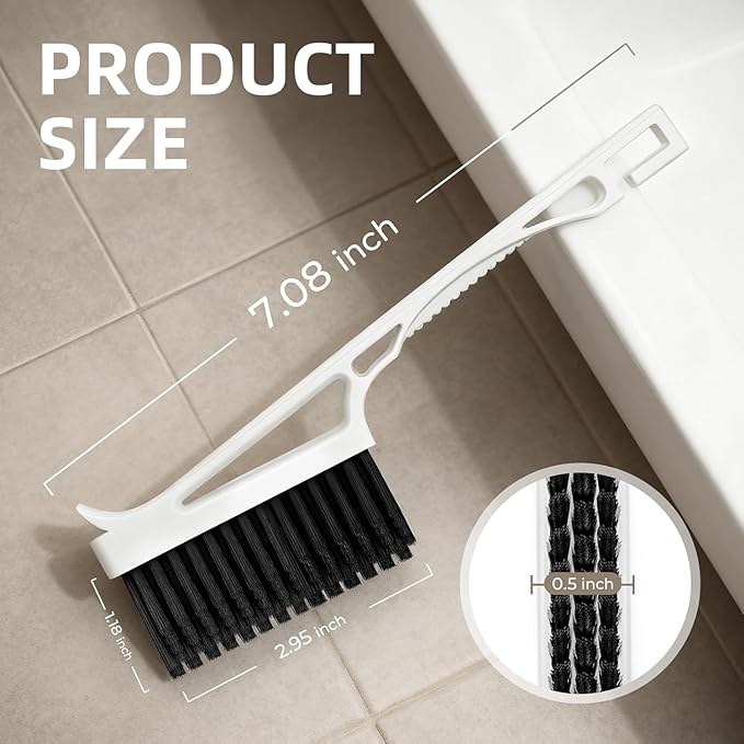 CLEANGOR Grout Cleaner Brush V Shape, Stiff Grout Cleaning Brushes for Tile Floor,Magic Brush, Bathroom Accessory, Cleaning Tools, Grout Scrub Brush Set for Shower, Bathroom, Kitchen, Household Use
