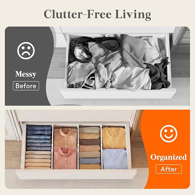 6" Tall 5 Pack Drawer Dividers