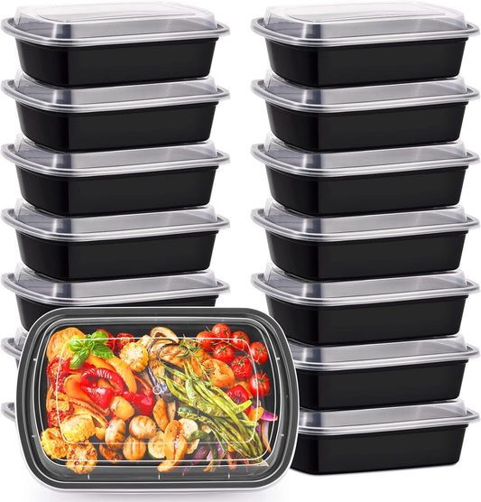 38oz Meal Prep Containers, Extra Large &Thick Food Storage Containers with Lids, Reusable Plastic,Disposable Bento Box,Stackable,Microwave/Freezer/Dishwasher Safe, BPA Free (30Pack)