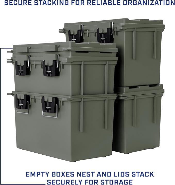12774 XL Storage Bins With Lids, 2-Pack Stackable Storage Bins, Made in USA