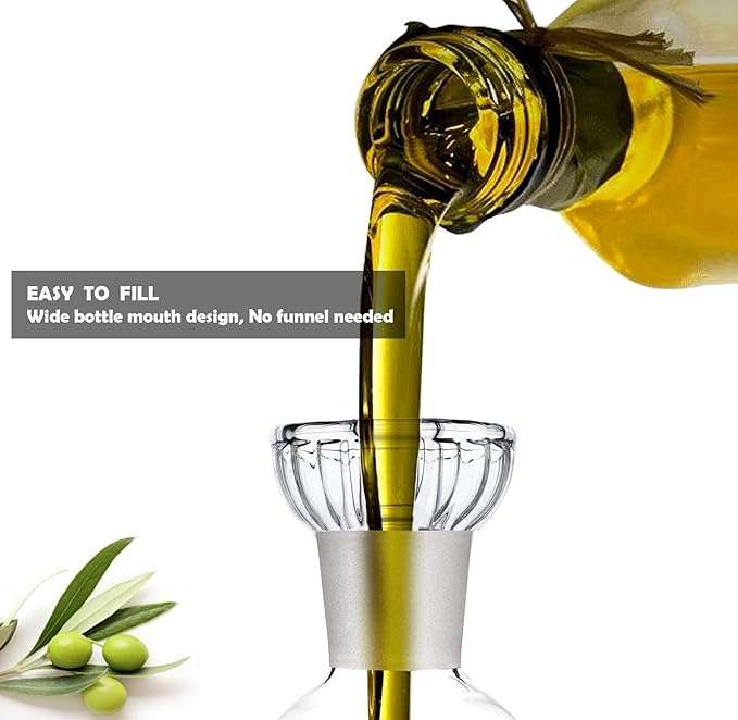 HAIZEEN 10 oz/300 ml Oil Dispenser Bottle/Glass Decanter and Cruet for Kitchen and Table。