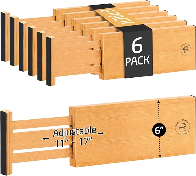 6-Pack Drawer Dividers, 6 Inches High, Kitchen Utensils