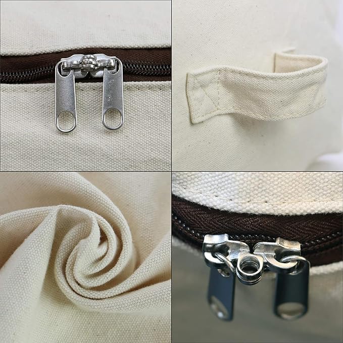 Omygarden 3 Pack, Clothes Storage Bag Organizer and Storage for Quilts Clothes Organization Containers Bins with Sturdy Zipper for Sweaters, Beddings, Blanket, Blouses and More, Beige
