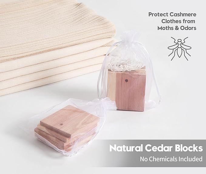 2-Pack Cashmere Sweater Storage Bags with Natural Cedar Blocks