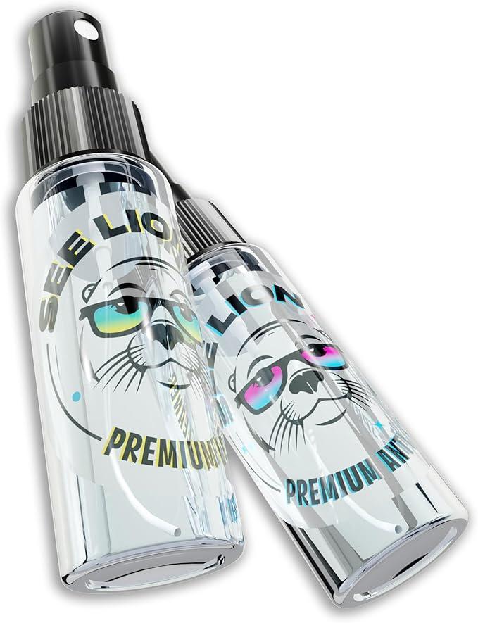 cellhelmet See Lion Premium Lens Care Bundle | Anti Fog Spray + Streak-Free Lens Cleaner with 2 Black Microfiber Cloths | Safe for Glasses, Goggles