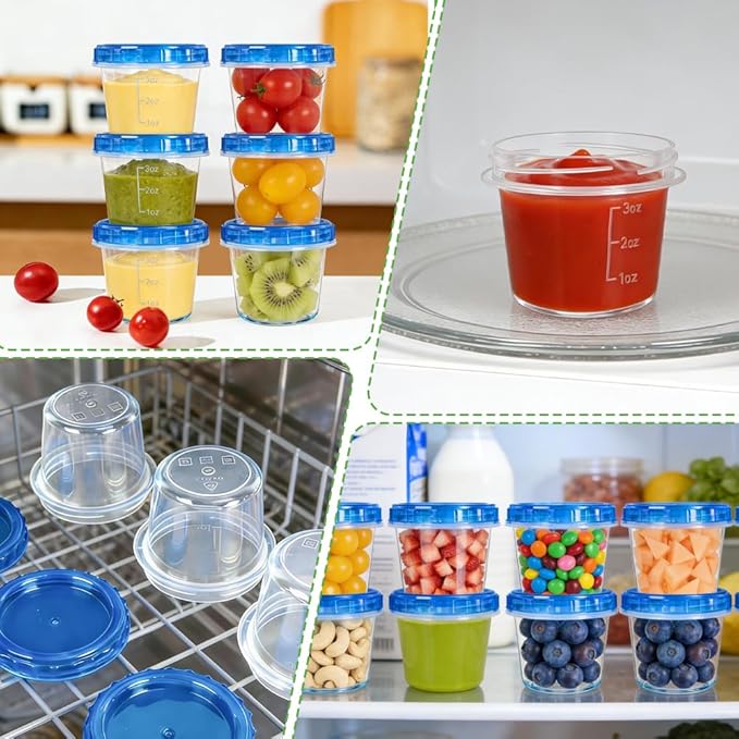 12 Pack 4oz Small Freezer Storage Containers with Twist Top Lids Airtight