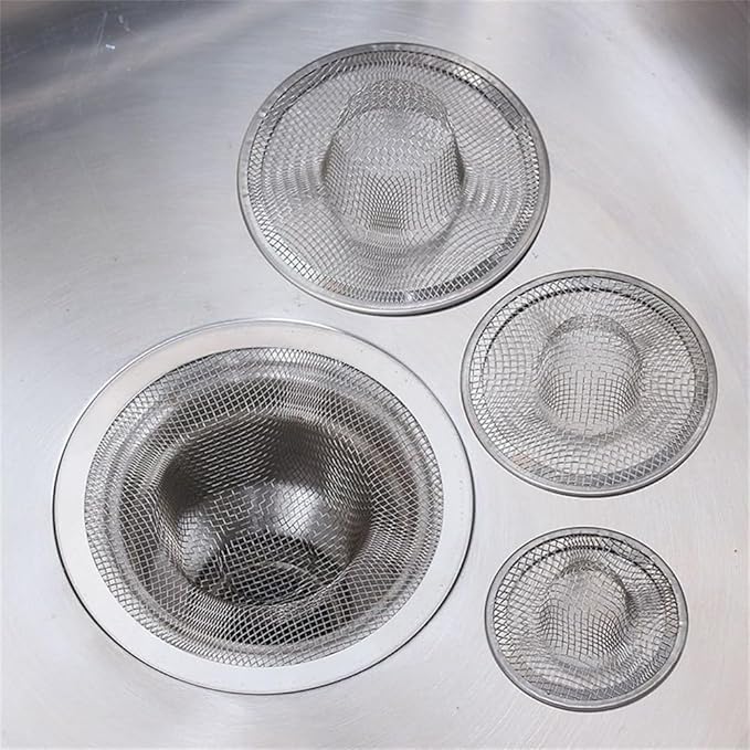 8PCS Heavy Duty Stainless Steel Sink Strainer,Sink Basket Set, Fits Most Kitchen Sinks, Bathroom Sinks,Shower Drains，2 pc 4.33''，3.54''，2.75''，2.12''