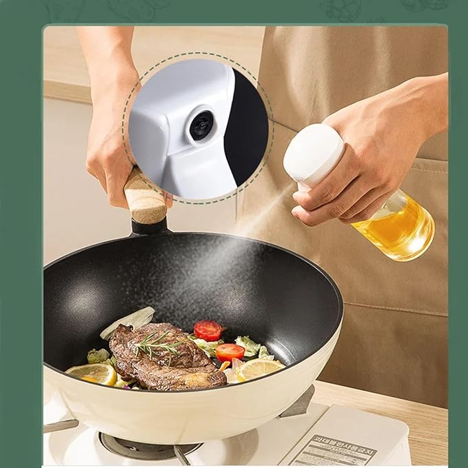 250ml Glass Olive Oil Sprayer for Cooking – Fine Mist Refillable Oil Dispenser Bottle for Air Fryer, Baking, Grilling & Salad – Premium Food-Grade Kitchen Gadget for Healthy Cooking