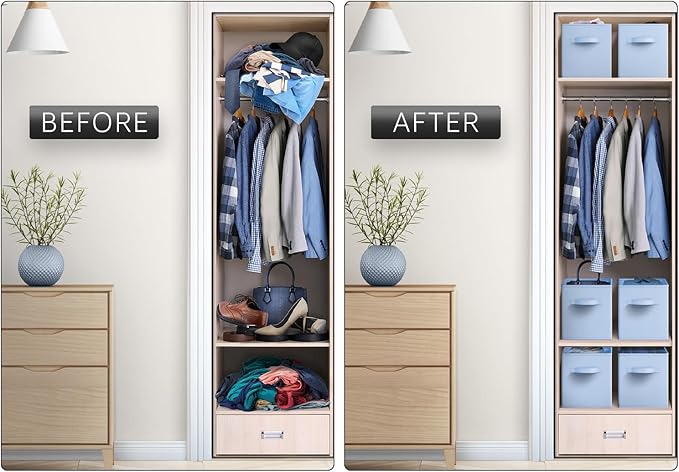 Sorbus Fabric Storage Cubes - 8 Foldable Storage Bins for Organizing Pantry, Cubbies, Toy Box - Clothes Storage & Closet Organizer