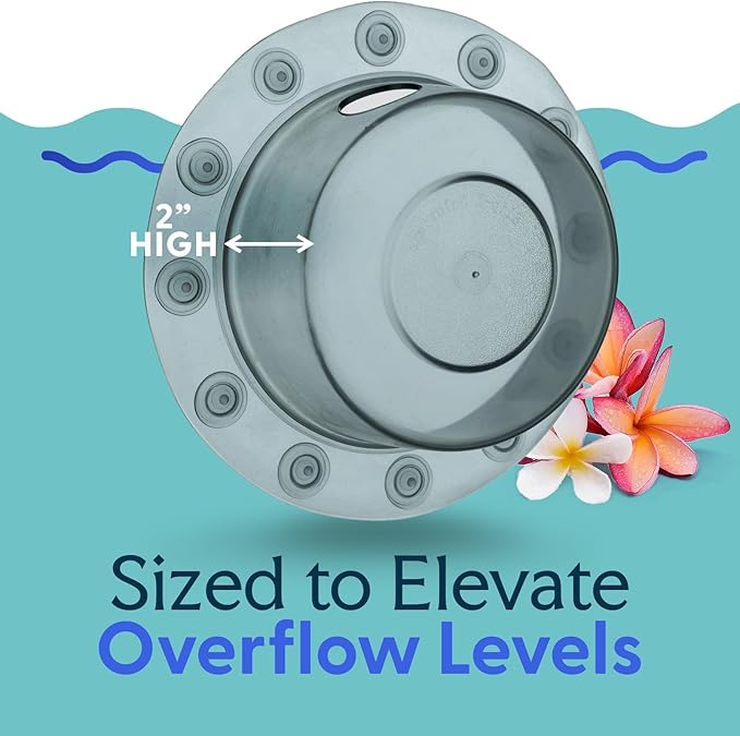 SlipX Solutions Bottomless Bath Overflow Drain Cover for Tub, Adds Inches of Water to Bathtub for a Warmer Deeper Bath, Spa Accessories, Drain Block