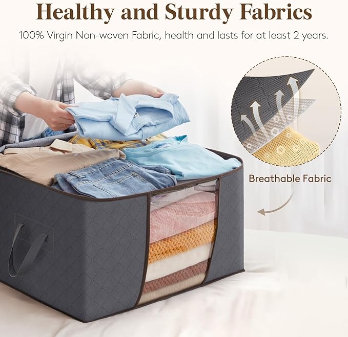 6 Pack Clothes Storage Bins with Lids