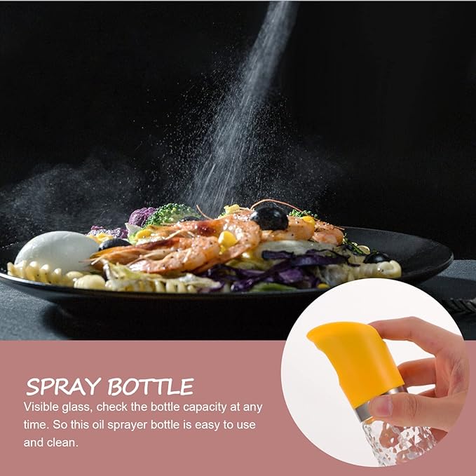 CALLARON Clear Oil Dispenser Bottle Press Type Olive Oil Sprayer for Cooking Ergonomic Design for Healthy Diet Versatile for Liquid Seasonings Kitchen Tool for Frying BBQ Salad