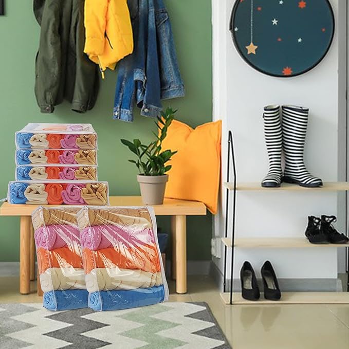 25Pcs Clear Vinyl Zippered Storage Bags