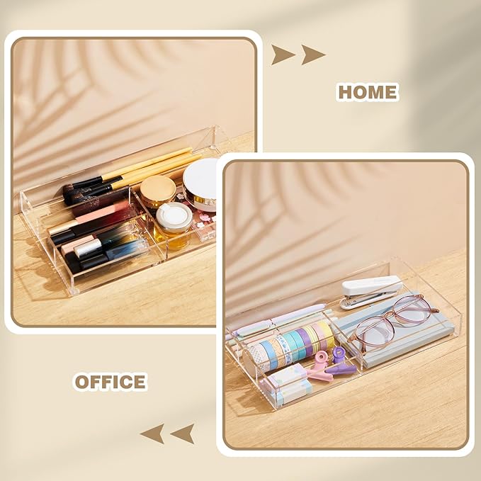 Acrylic Desk Drawer Organizer 11 x 6.1 x 1.38 Inch Storage Tray Organizer
