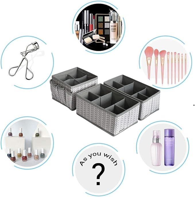 VERONLY Cosmetic Storage Bins Makeup Organizer, Adjustable Multifunction Storage Box Desk Drawer Divider for Makeup Brushes