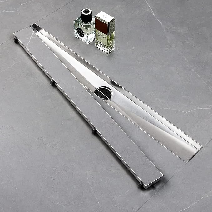 SaniteModar Linear Shower Drain, Linear Drain 60 inch with 2 in 1 Tile Insert & Flat Panels