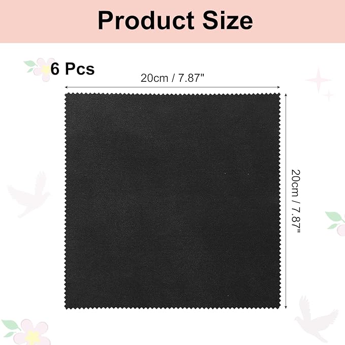 uxcell 12 Pcs Microfiber Cleaning Cloth for Glasses, 8 x 8 Inch Eyeglass Cleaning Cloth, Glasses Cleaner Wipes for Electronics Lenses Screens Cameras Cell Phones, Black