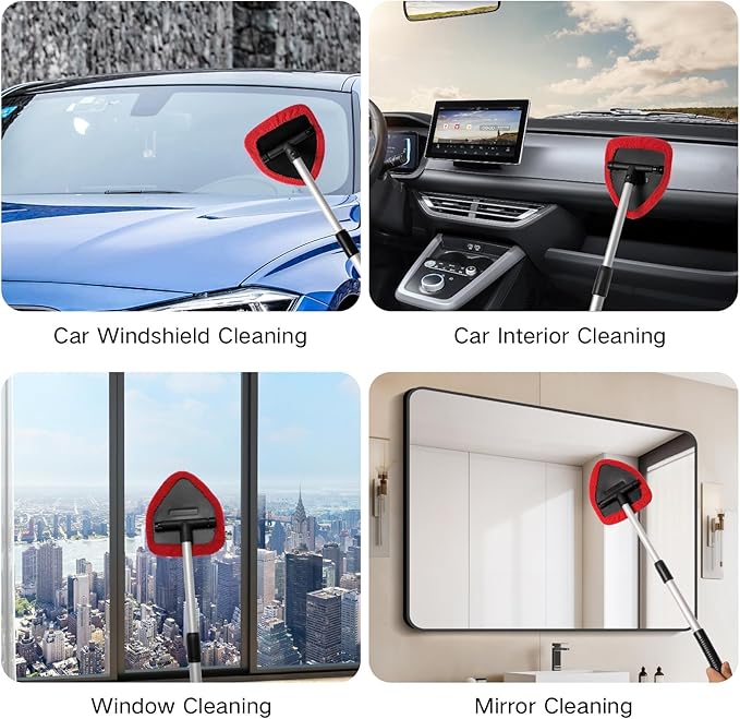 Qydipclin 10pc Window Cleaning Kit - Red