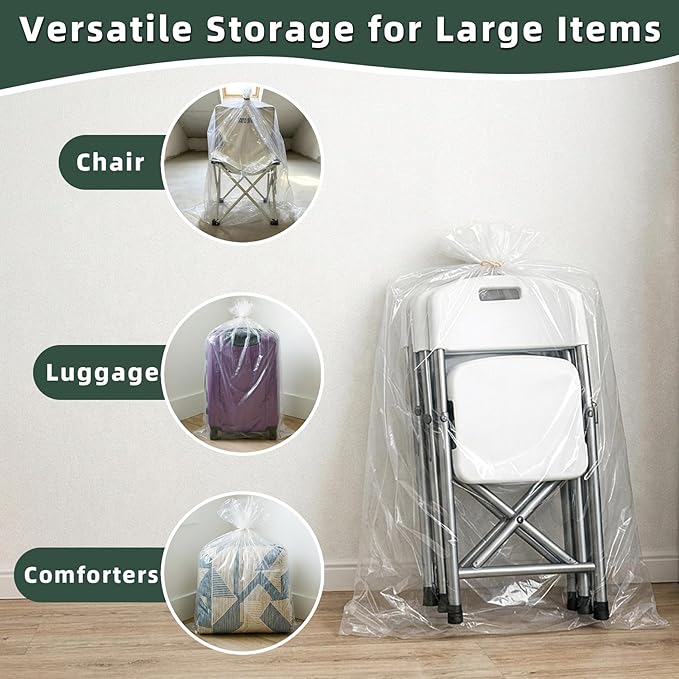 35x47 Inches Large Clear Plastic Storage Bags,Big Gaint Jumbo Huge Plastic Storage Bags for Blanket, Duvets, Pillows, Comforters and More 5 Pieces