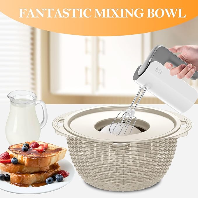 4-1 Colander with Bowl Set, Food Strainers and Colanders, Fruit Washing Bowl with Strainer, Rotatable Colander for Kitchen, Aesthetic Kitchen Gadget