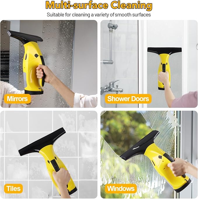 Rechargeable Window Vac, Electric Window Vacuum Squeegee, with 11 in. and 6.7 in. Squeegee Blades