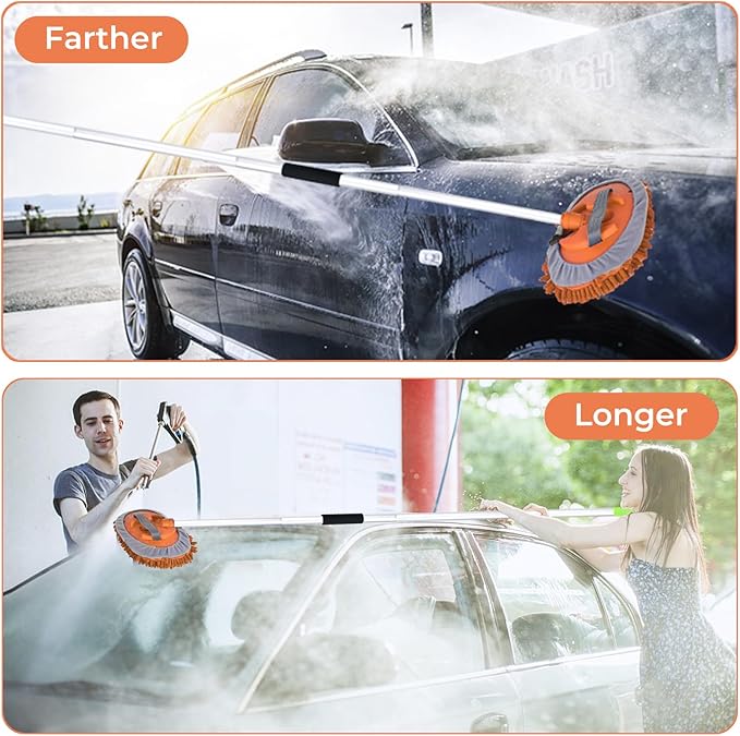 62" Car Wash Brush with Long Handle Car Cleaning Brush Kit Car Cleaning Supplies Kit Car Washing Duster Tools Accessories