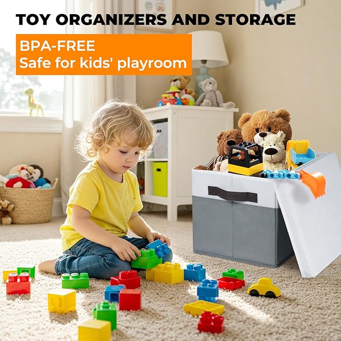 Extra Large Storage Baskets with Lids 4 Pack