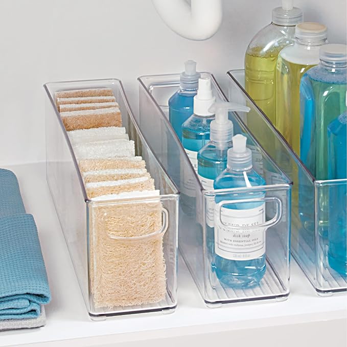 Recycled Plastic Stackable Storage Bin, Perfect to Hold Breast Milk Bags, Clear