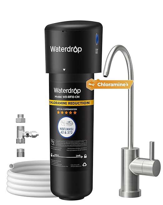 Waterdrop 10UB-CM Under Sink Water Filter System for 99% Chloramine Reduce, Ideal for California, Florida and Washington, NSF/ANSI 42 Certified