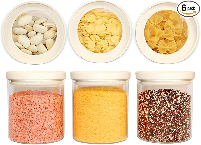 Urban Green Glass Food Storage Jar with Glass Lid, Food Canister Set with Airtight Lids