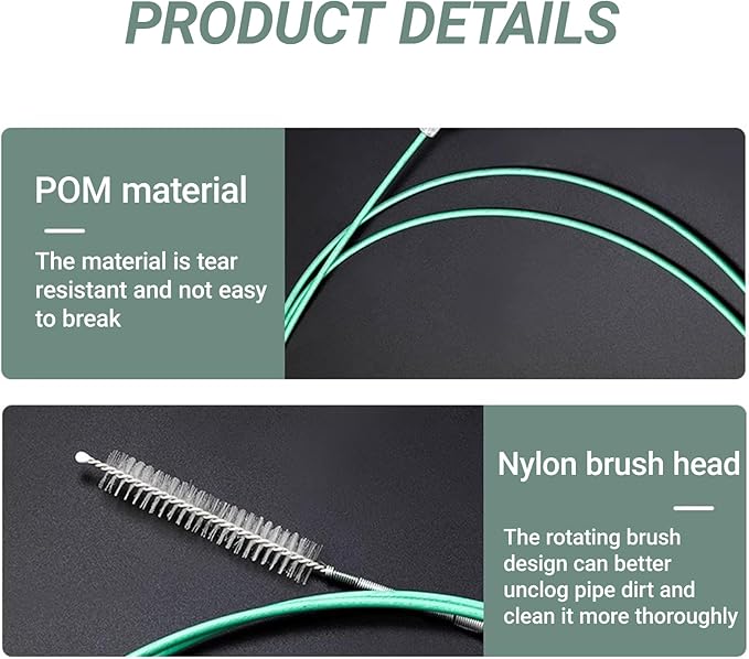 Auto Sunroof Drain Cleaning Tool, 118 Inch Flexible Tube Cleaning Brush, Flexible Drain Brush Extra Long Pipe Cleaners, Dredging Tool for Car Sunroof, Sewers, Windshield Wiper Hole